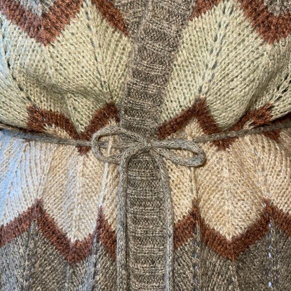 VINTAGE 70s Gisele de Lichiaa Paris Herringbone Cardigan Sweater Size Large - Picture 4 of 7